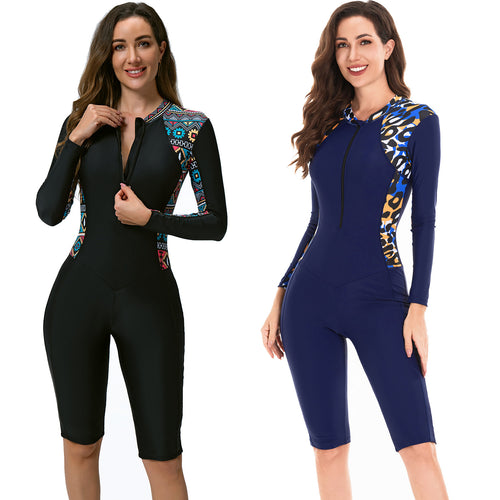 Damen Sportlicher Langarm-Schwimmanzug Echo Archiv