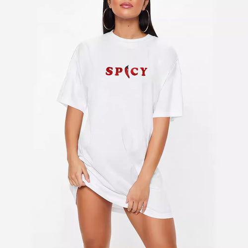 Damen T-Shirt-Kleid mit künstlerischem Blumenmotiv und figurbetontem Schnitt Echo Archiv