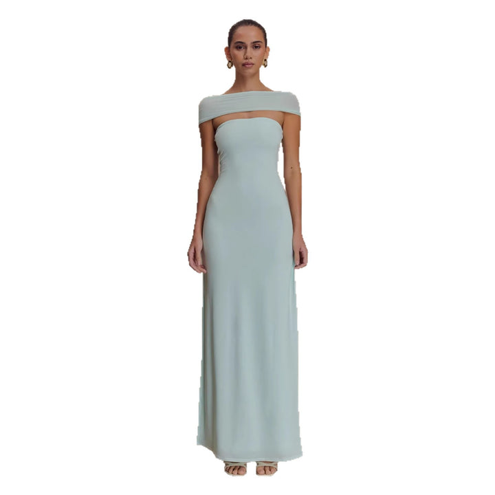 Damen Elegantes bodenlanges Kleid mit schulterfreiem Design Echo Archiv