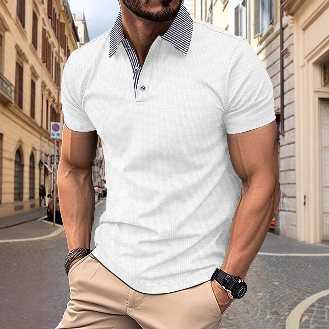 Herren Poloshirt mit modernem Kragen und strukturierter Oberfläche Echoarchiv