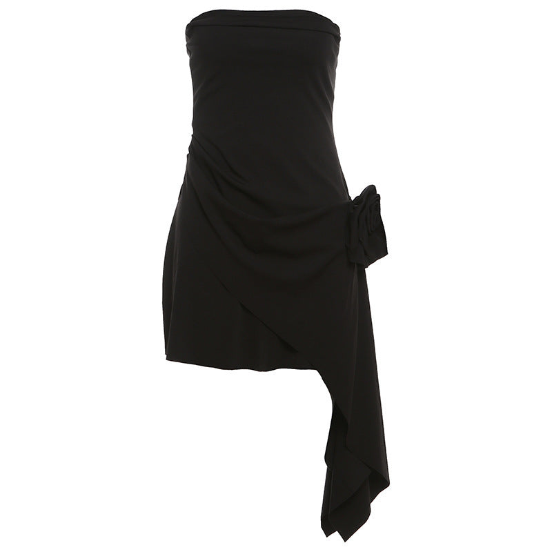 Damen kurzes Wickelkleid mit Blumenapplikation Echo Archiv