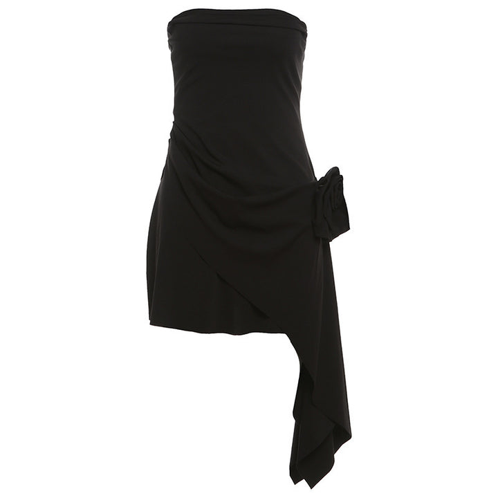 Damen kurzes Wickelkleid mit Blumenapplikation Echo Archiv