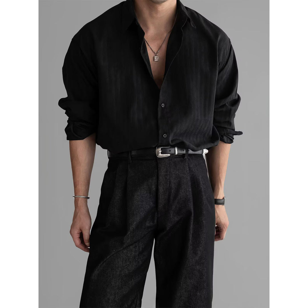 Herren Elegantes Hemd mit feiner Rippstruktur Echoarchiv