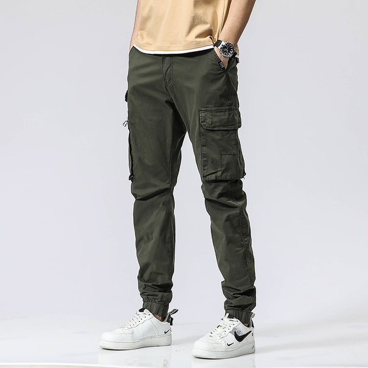 Herren Freizeits-Utility-Cargohose im Joggerstil mit teil-elastischem Bund und multifunktionalen Frontklappen Echo Archiv