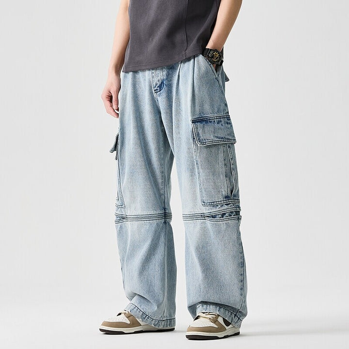 Herren nan extraweite Cargo-Jeans im Baggy-Stil mit verstärkten Knie-Nähten Echo Archiv