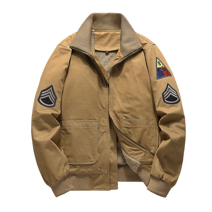 Herren Piloten-Blouson mit Sherpa‑Futter und auffälligen Aufnäher‑Details Echo Archiv