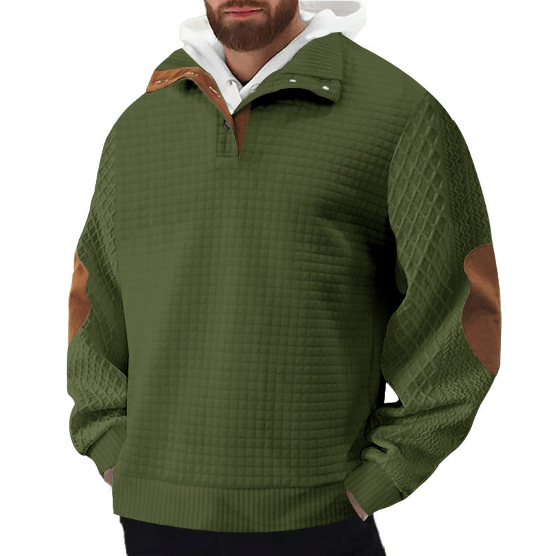 Herren Robuster Fleece-Pullover mit hohem Kragen und strukturiertem Design Echoarchiv