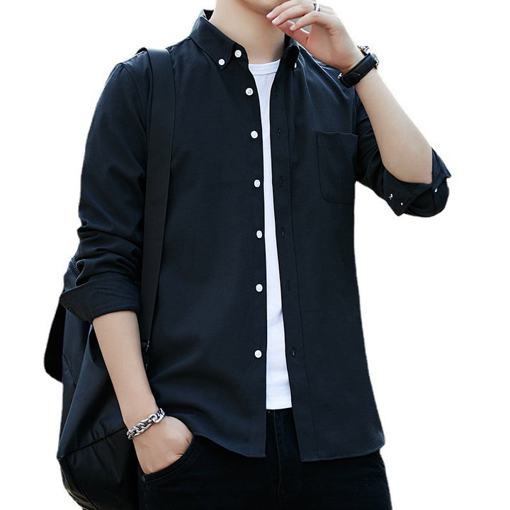 Herren nan langärmeliges Button-Down-Hemd mit Brusttasche und schlanker Freizeitpassform Echo Archiv