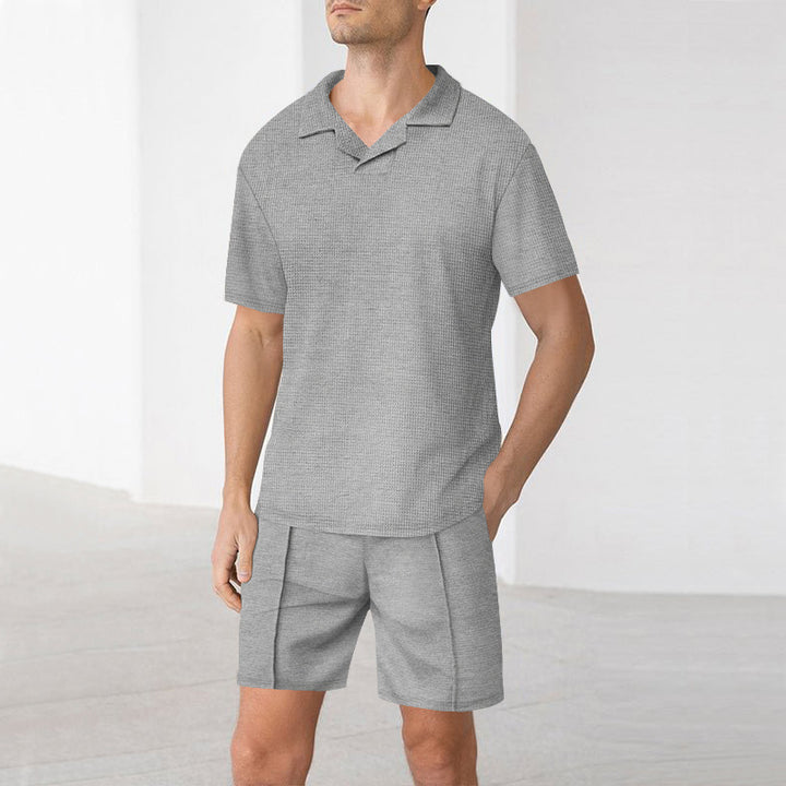 Herren angenehm leichtes Kurzarm-Set mit strukturiertem Design Echoarchiv