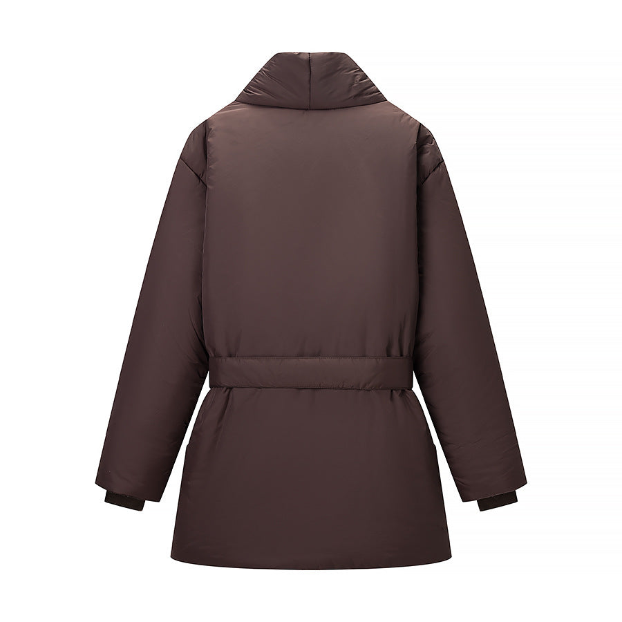 Damen gesteppte Taillengürtel-Steppjacke mit Schalkragen Echo Archiv