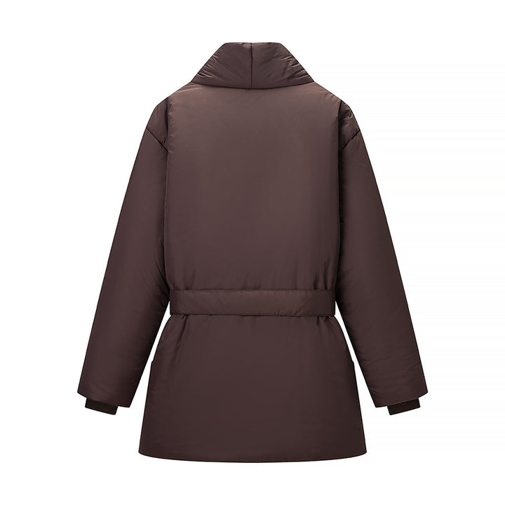 Damen gesteppte Taillengürtel-Steppjacke mit Schalkragen Echo Archiv