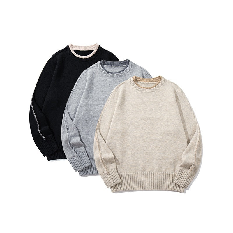 Unisex Weicher Mélange-Rundhalspullover aus Bio-Baumwollmix mit Boxy‑Fit und breiten Rippbündchen Echo Archiv