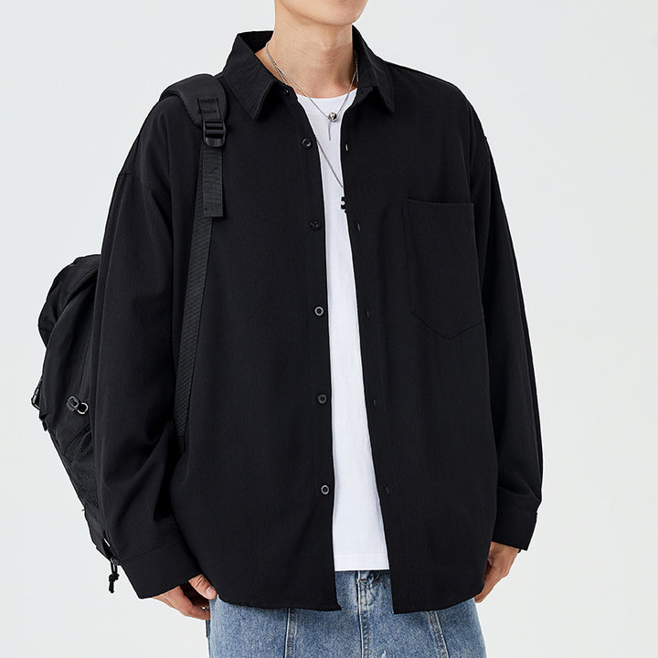 Herren lässiges Overshirt mit Brusttasche Echoarchiv
