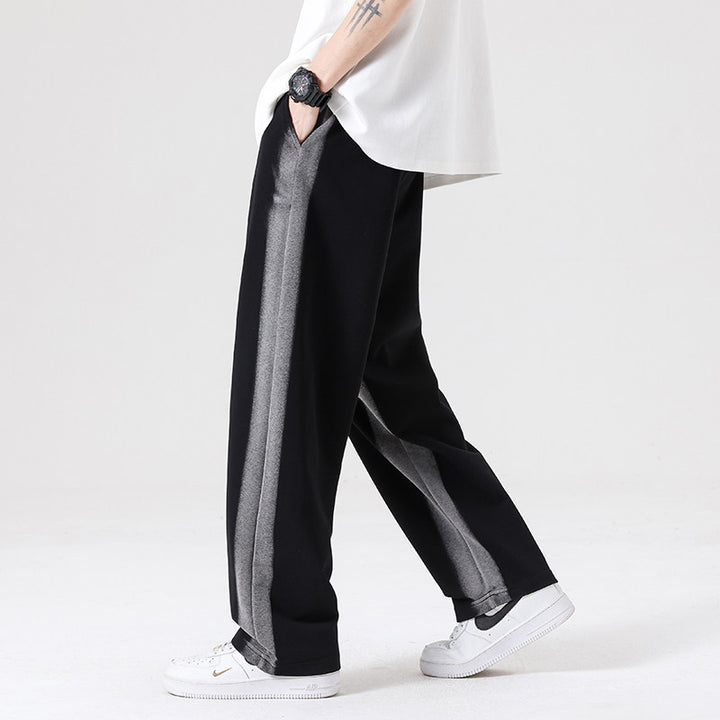 Herren Oversize Trainingshose mit kontrastseitigem Panel, Tunnelzug & geradem Bein Echo Archiv