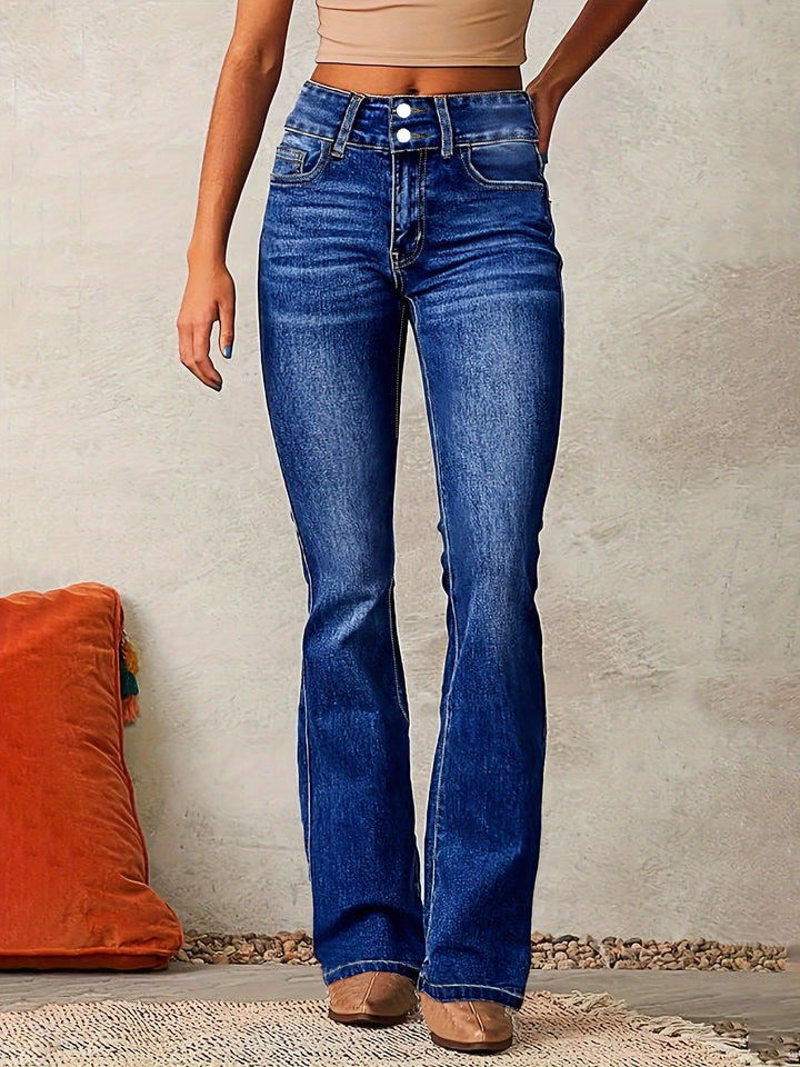 Damen Hochtaillierte Bootcut JEchoarchivns Echoarchiv