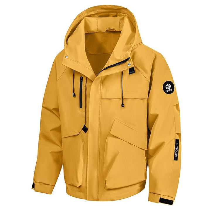 Herren Wasserabweisende Utility-Outdoorjacke mit Kapuze, Mehrfachtaschen & verstellbaren Manschetten Echoarchiv