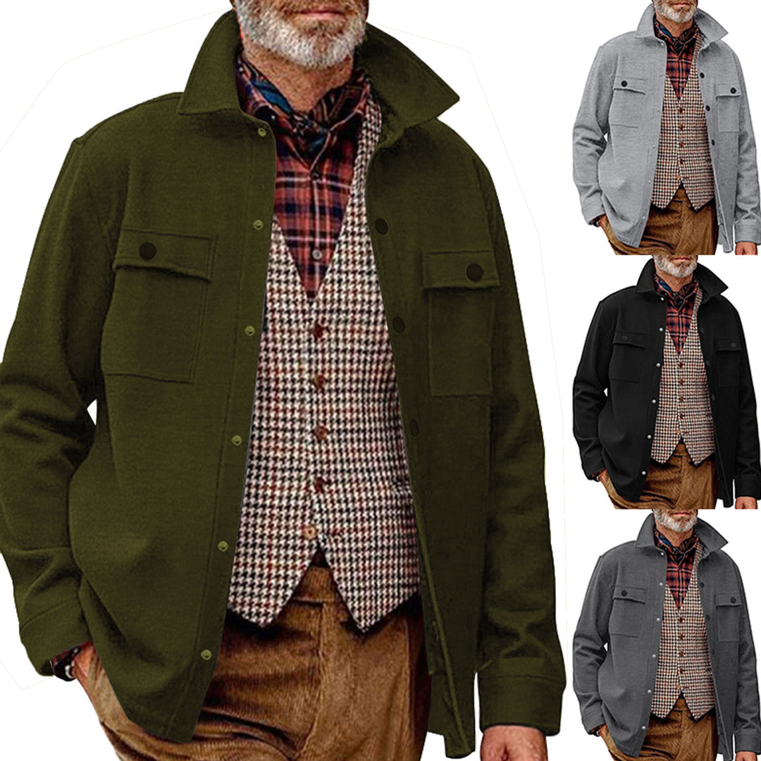 Herren modische Hemdjacke mit praktischen Taschen Echoarchiv