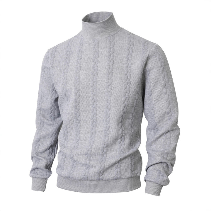 Herren Pullover mit hochgeschlossenem Kragen und strukturiertem Muster Echoarchiv