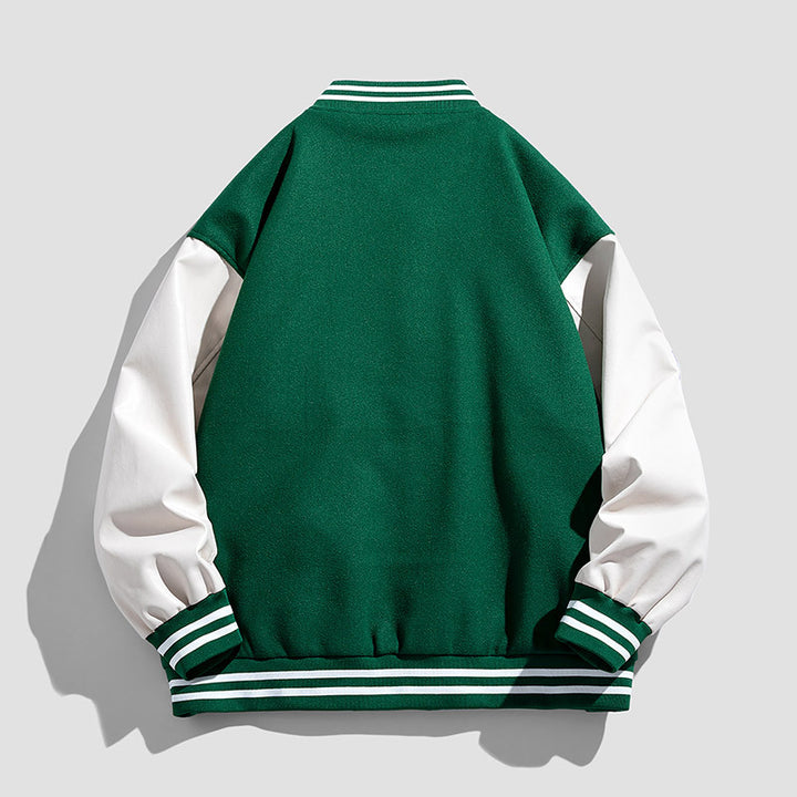Herren Modische Collegejacke mit grafischen Applikationen Echo Archiv