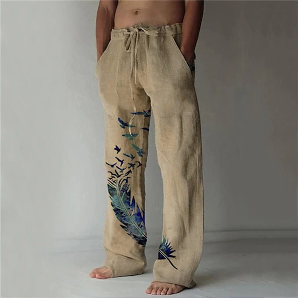 Damen Bequeme Sommerhose mit einzigartigem Federdesign Echoarchiv