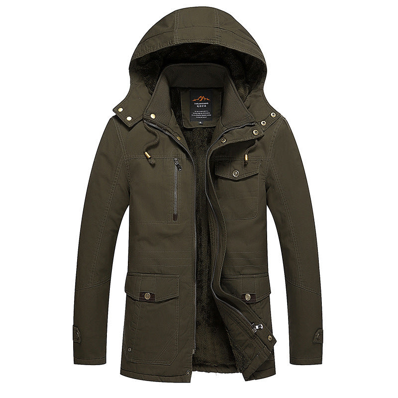 Herren gefütterter Fieldparka mit Kapuze, kuscheliger Fleece-Innenfütterung und Multifunktions‑Taschen Echoarchiv