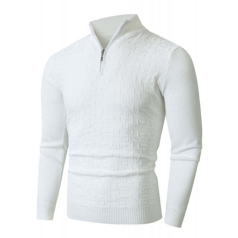 Herren hochwertiger Strickpullover mit halbem Reißverschluss Echoarchiv