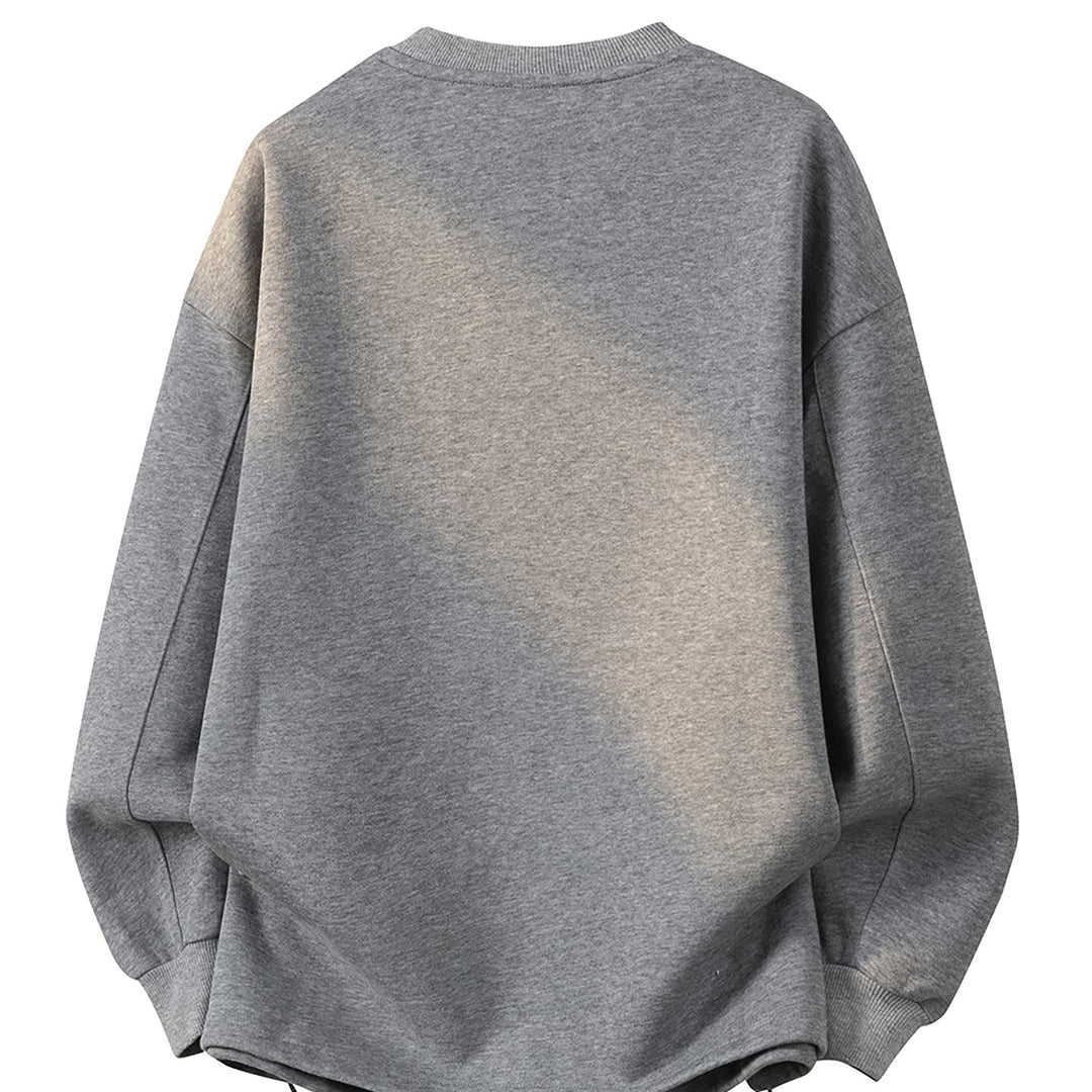 Damen Oversize-Sweatshirt mit gesticktem Schriftzug, abgerundetem Saum & überschnittener Schulter Echoarchiv