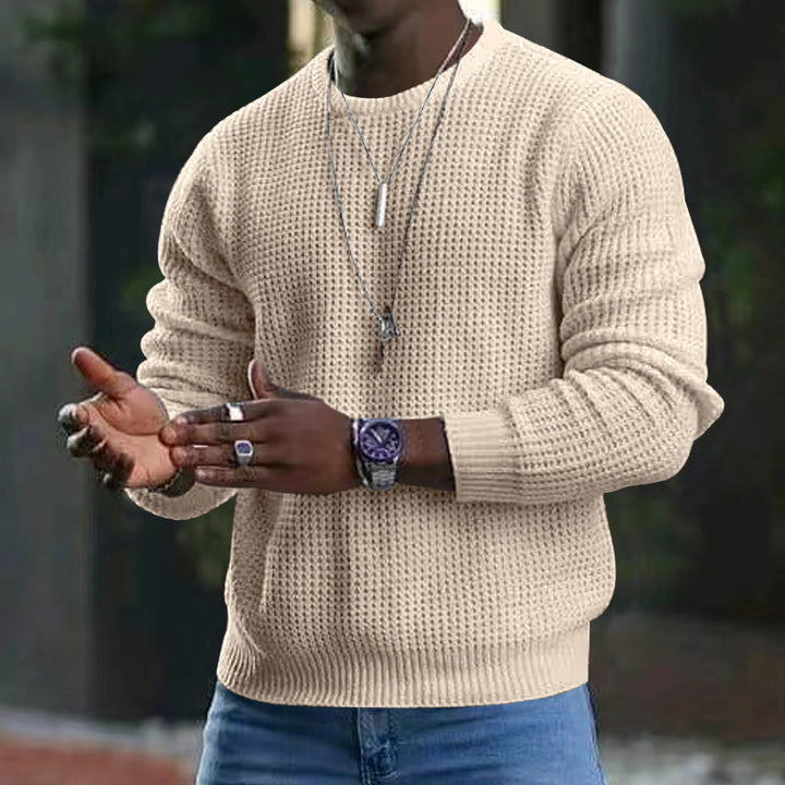 Herren strukturierter Strickpullover aus weichem Material Echoarchiv