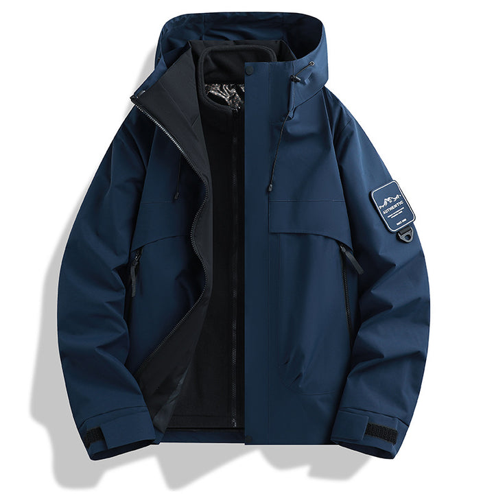 Herren modulare wasserdichte Outdoorjacke mit abnehmbarer Fleece-Innenjacke und verstellbarer Kapuze Echo Archiv