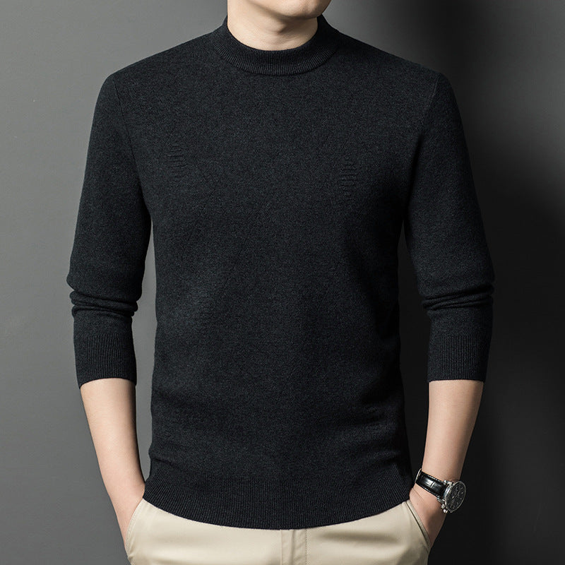 Herren feiner Rundhals-Pullover aus hochwertiger Wolle Echoarchiv