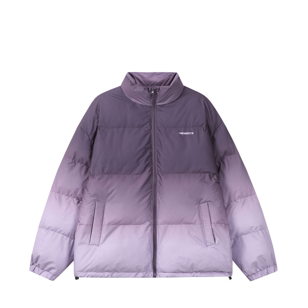 Damen Kurz geschnittene wattierte Steppjacke mit hohem Funnelkragen und Ombré-Detail Echoarchiv