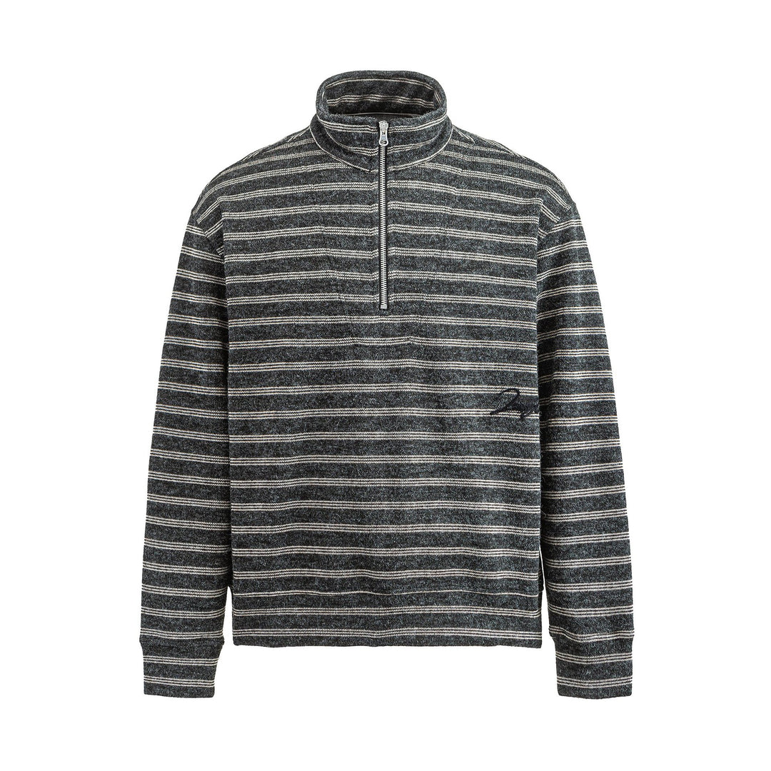 Herren Strukturiertes Halbzip-Strickpullover mit Stehkragen Echoarchiv