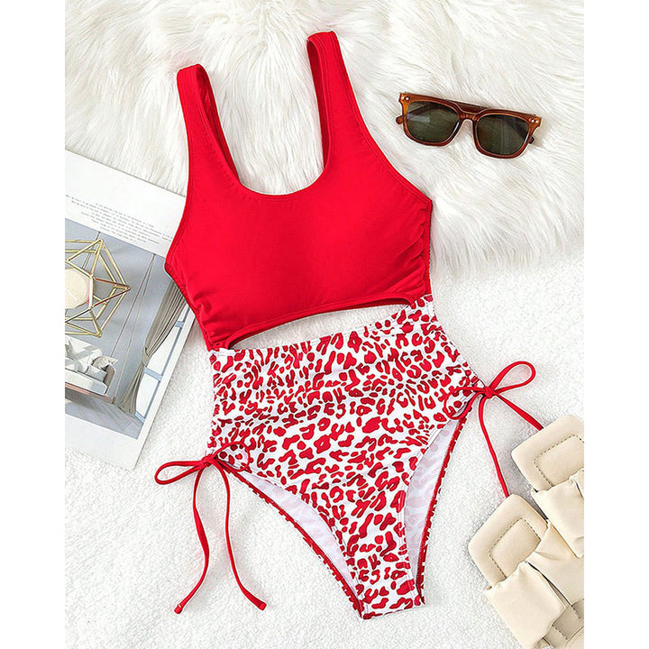 Damen Cut-Out Badeanzug mit hoher Taille und animalischem Muster Echo Archiv