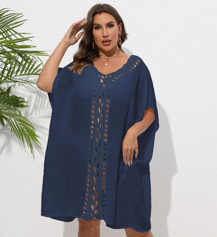 Damen Luftiger Strandkimono mit dekorativer Häkelspitze Echo Archiv