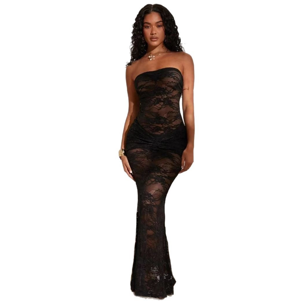 Damen Sexy Spitzenkleid mit figurbetontem Schnitt Echo Archiv
