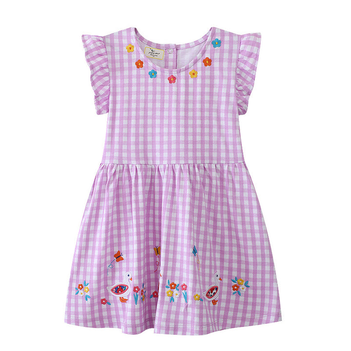 Mädchen Sommerkleid mit liebevollen Blumenstickereien Echo Archiv