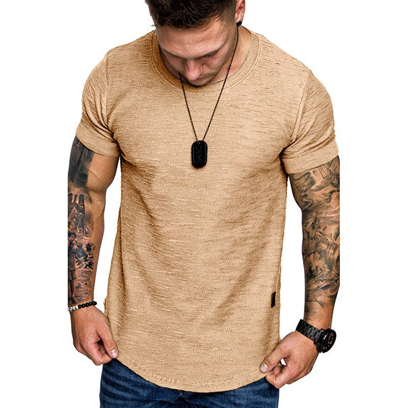 Herren hochwertiges T-Shirt mit strukturiertem Gewebe und figurbetonendem Schnitt Echoarchiv