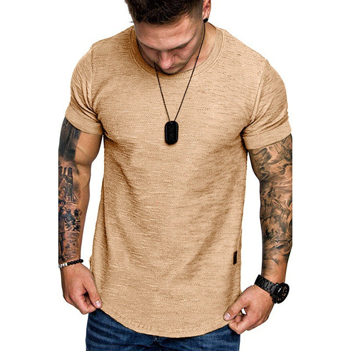 Herren hochwertiges T-Shirt mit strukturiertem Gewebe und figurbetonendem Schnitt Echoarchiv