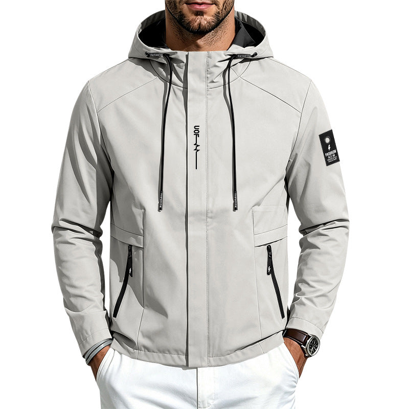 Herren Leichte Softshelljacke mit Kapuze wind- und wasserabweisend Reißverschlusstaschen Echoarchiv