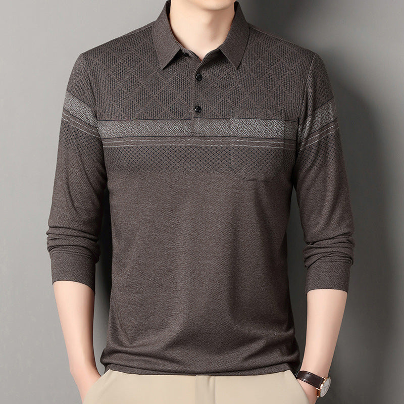 Herren Langarm Poloshirt mit strukturiertem Design Echoarchiv