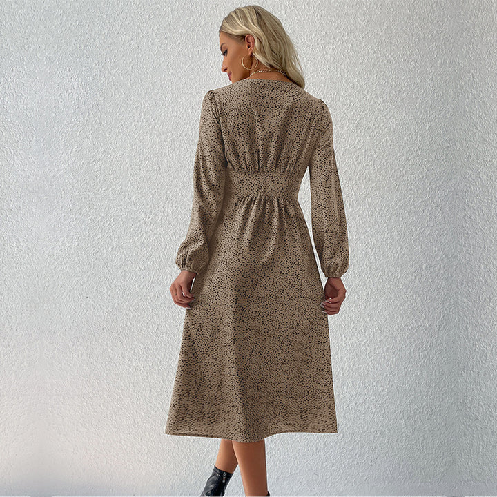 Damen Elegantes Knielanges Kleid mit Knopfverschluss Echo Archiv
