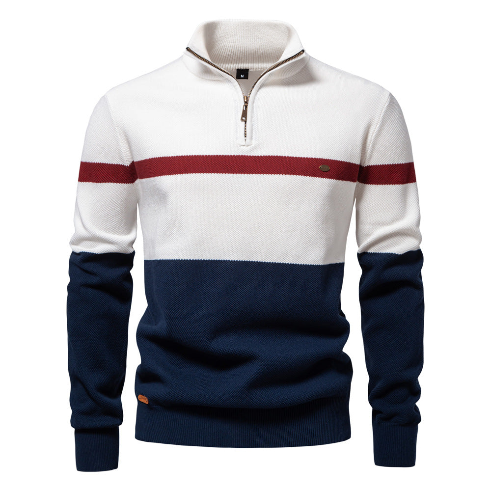 Herren Pullover mit Stehkragen und Zipper Echoarchiv