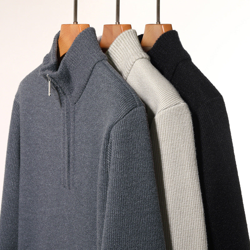 Herren Thermo-gefütterter Halbzip-Pullover mit Stehkragen und wärmender Fleece-Innenseite Echo Archiv