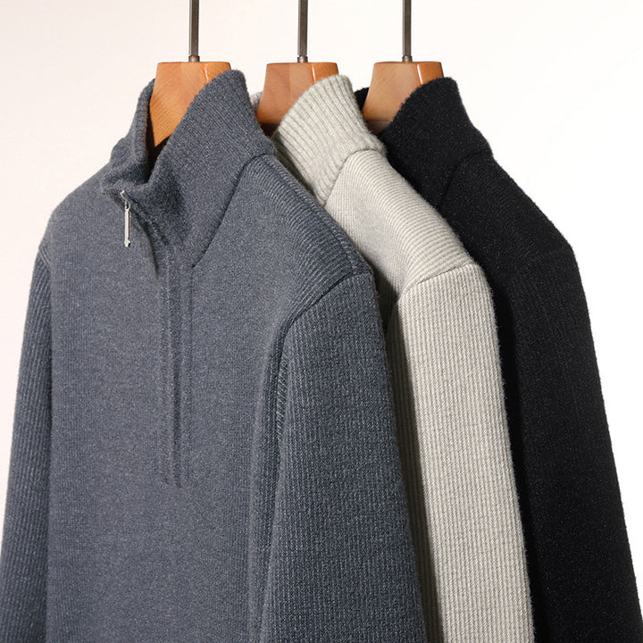 Herren Thermo-gefütterter Halbzip-Pullover mit Stehkragen und wärmender Fleece-Innenseite Echo Archiv