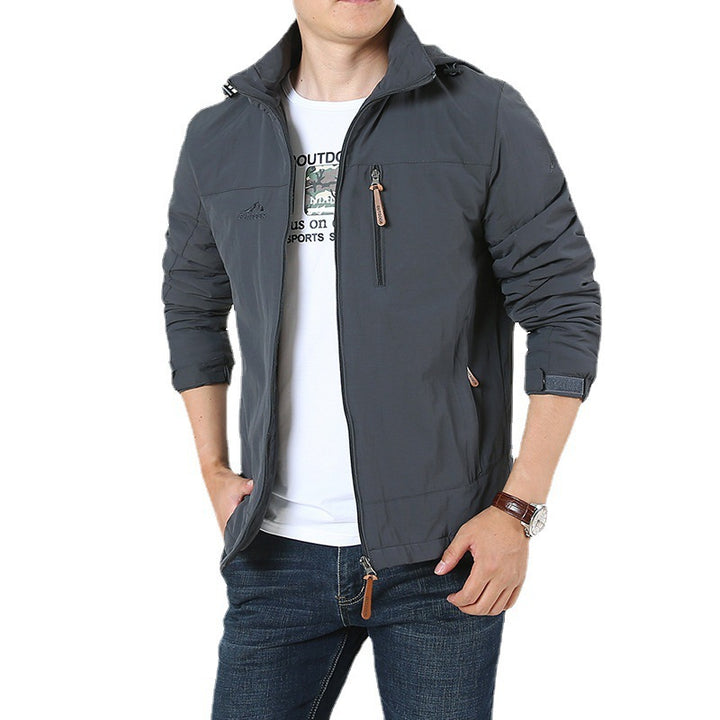 Herren Atmungsaktive Minimalistische Softshell‑Fieldjacke mit Stehkragen und Brustzip Echoarchiv