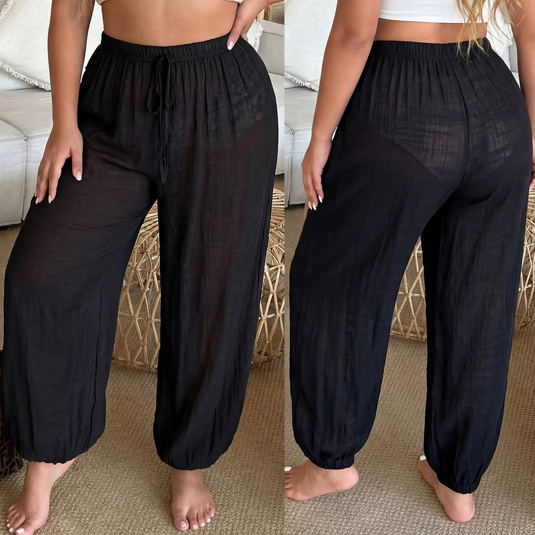 Damen luftige Freizeithose mit elastischem Bund – Avélisse