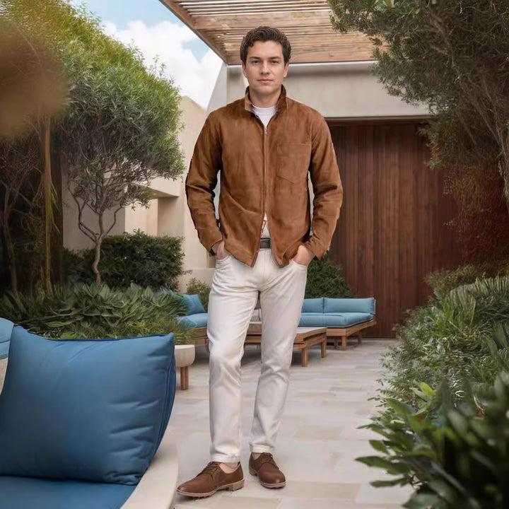 Herren Suede-Jacke im minimalistischen Design Echoarchiv