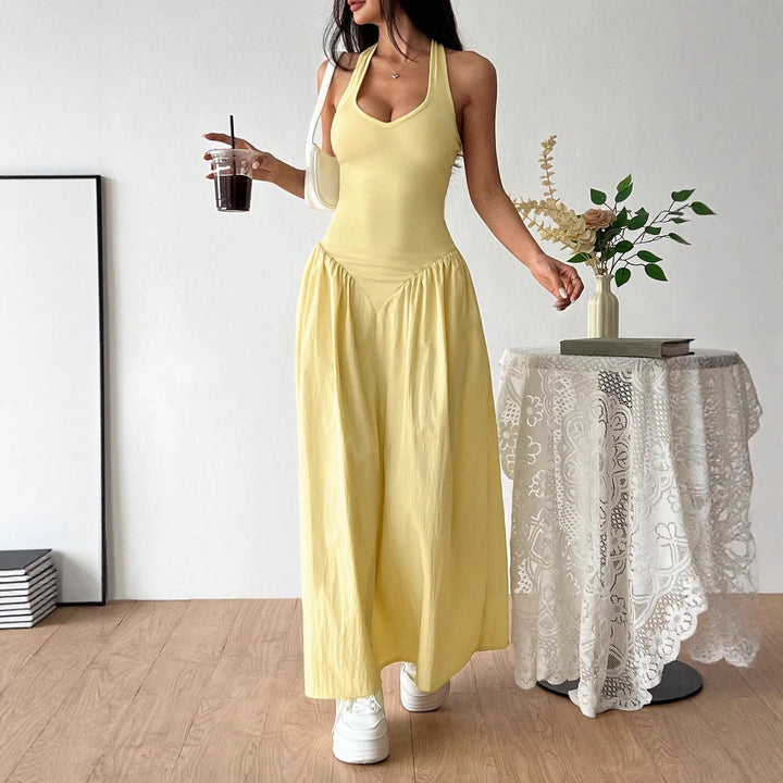 Damen Maxidress mit U-Ausschnitt und fließendem Rock Echo Archiv