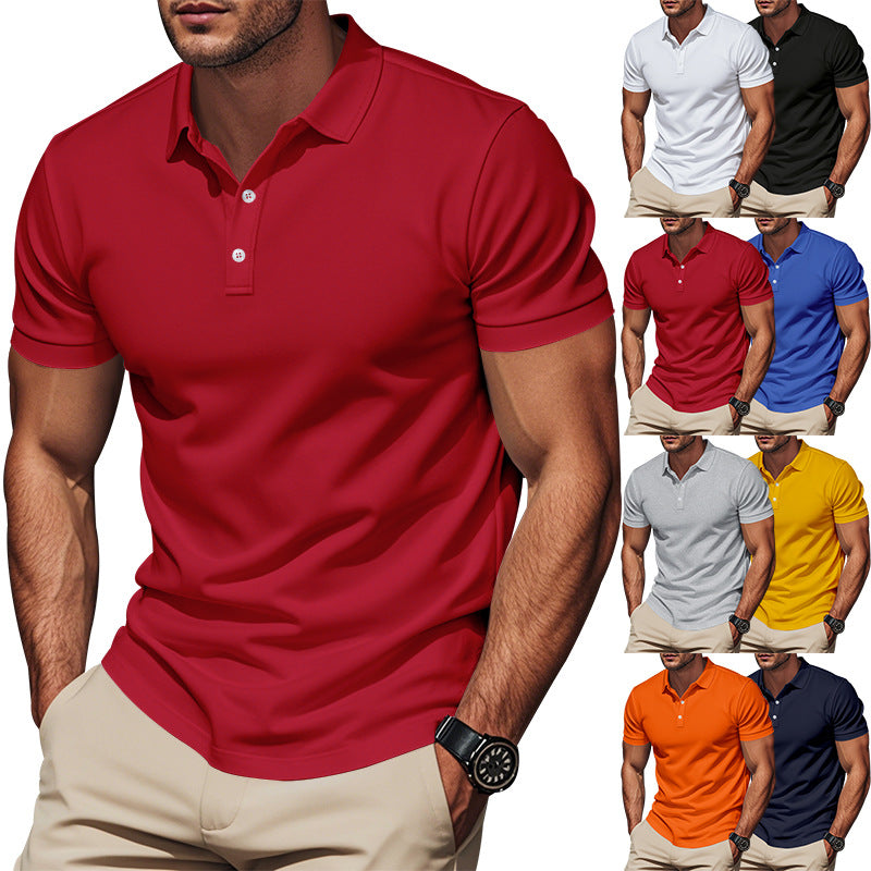 Herren Kurzarm Poloshirt aus atmungsaktivem Baumwollmix mit modernem Kragen Echoarchiv