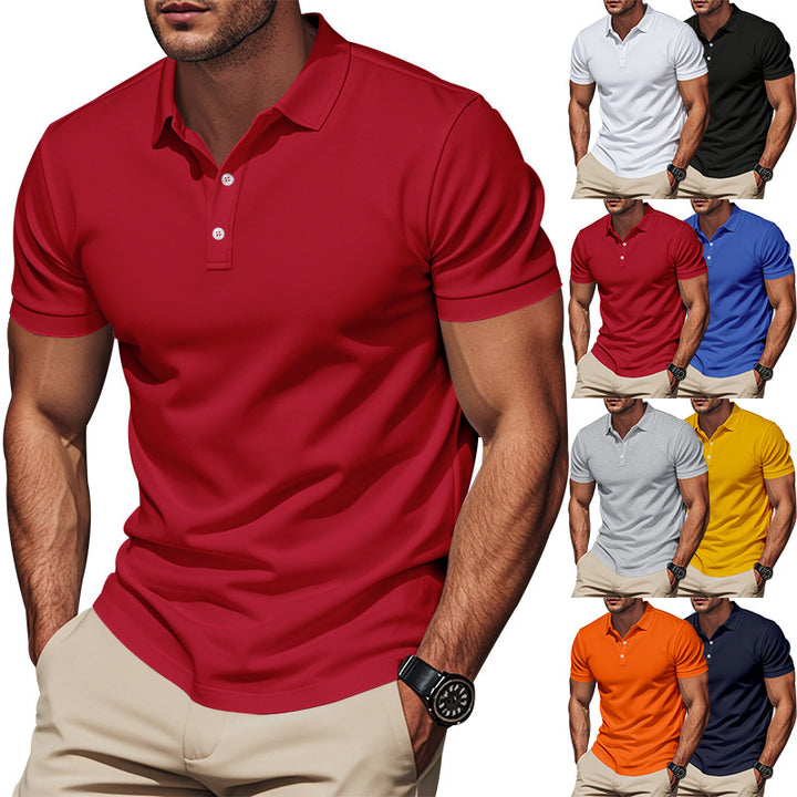 Herren Kurzarm Poloshirt aus atmungsaktivem Baumwollmix mit modernem Kragen Echoarchiv